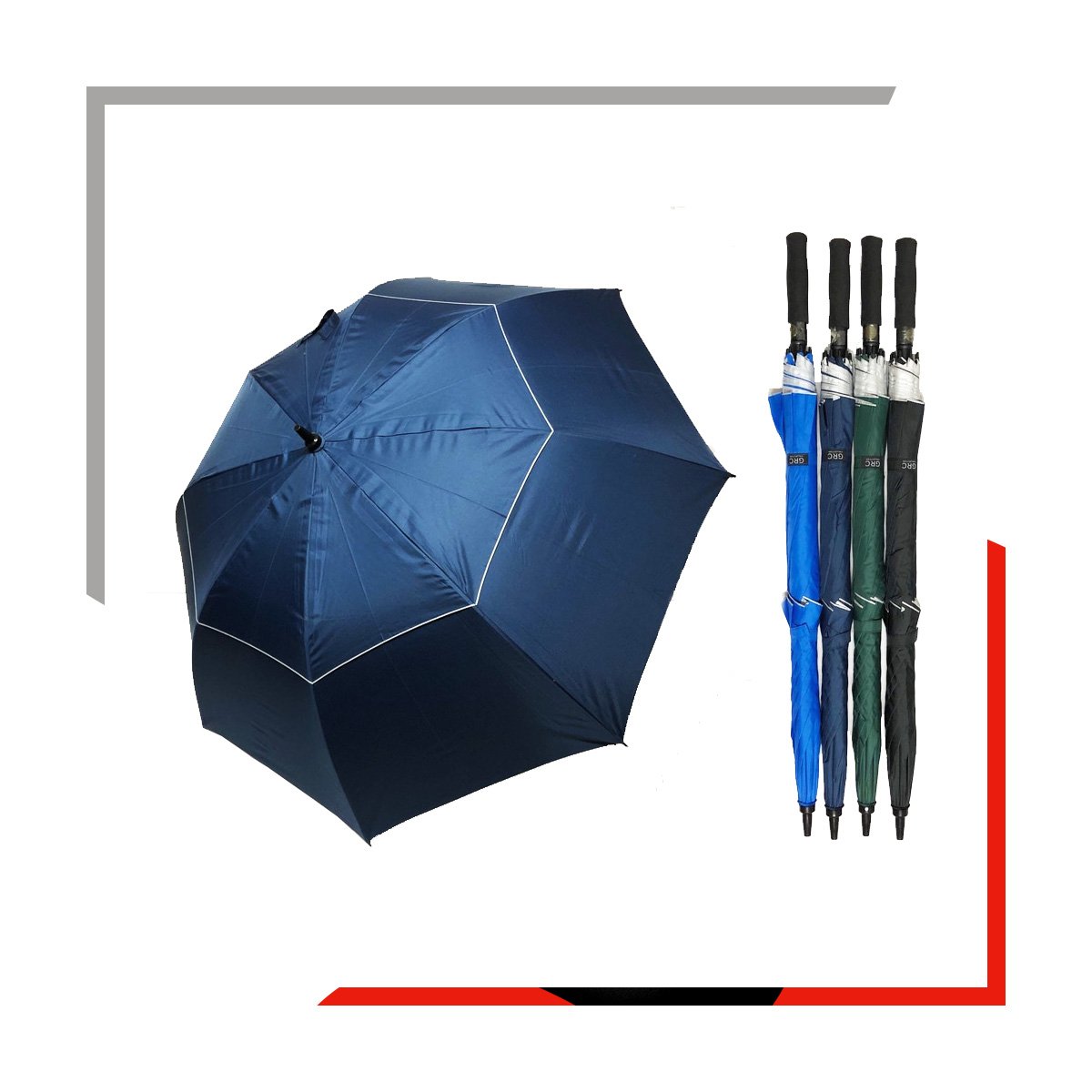 Payung Golf Fiber Otomatis – Rangka Susun 2 Layer